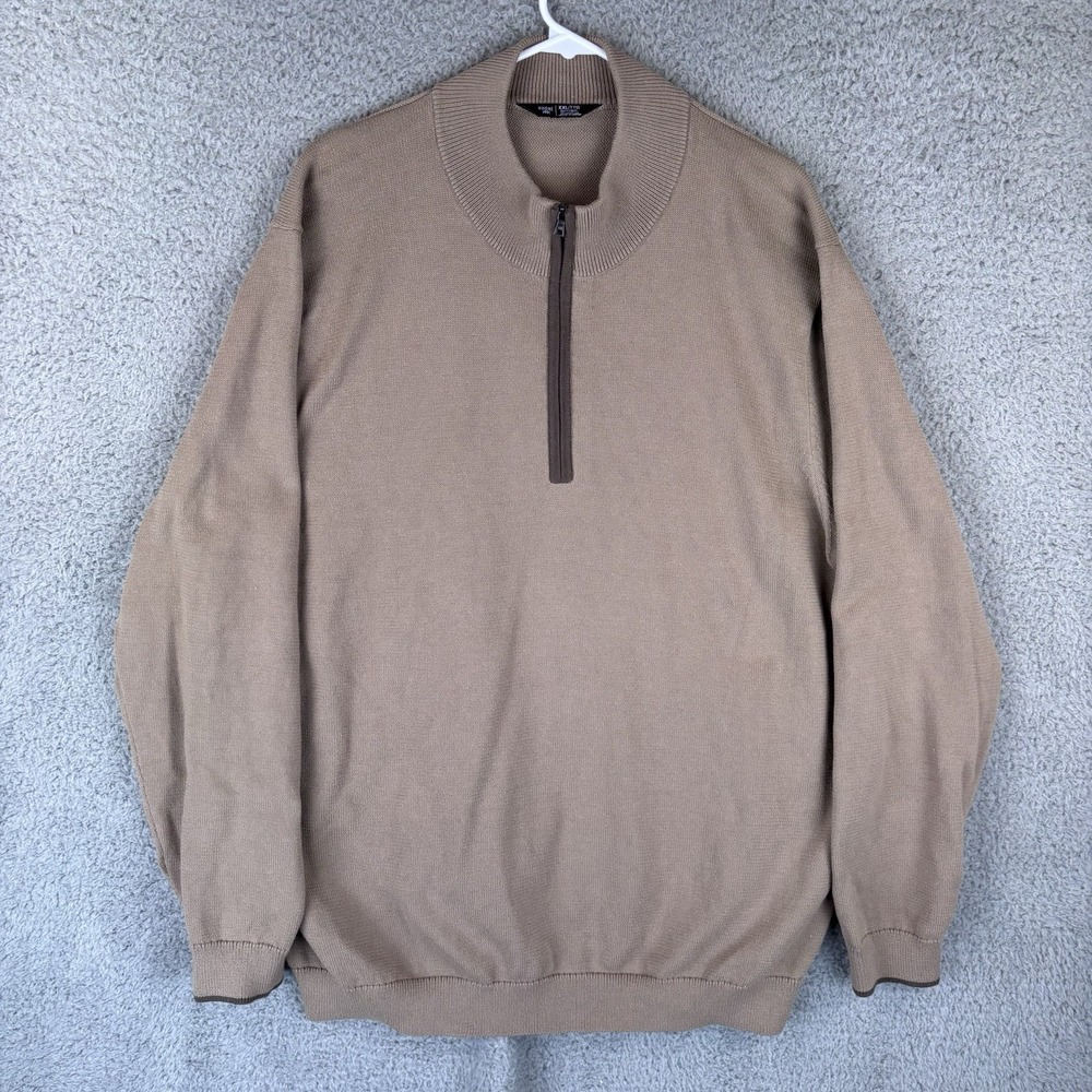 Rhone Commuter 1/4 Zip Sweater Mens 2XL Tan Beige Knit‎ Casual Pullover
